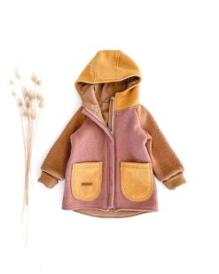 Colorblock Walkjacke mit Reißverschluss "Altrosa"